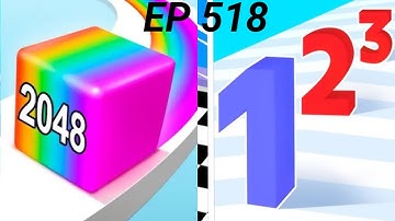 🅱️ Jelly Run 2048 VS Ball Run 2048 🔴🔴world record gameplay walkthrough iOS Android  Max Level 518🌀 