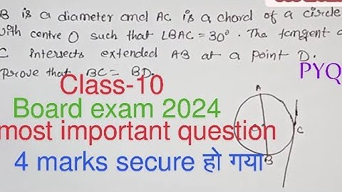 AB is a diameter and AC is a chord of a circle with centre O....BAC=30°. Prove BC=BD #maths #class10