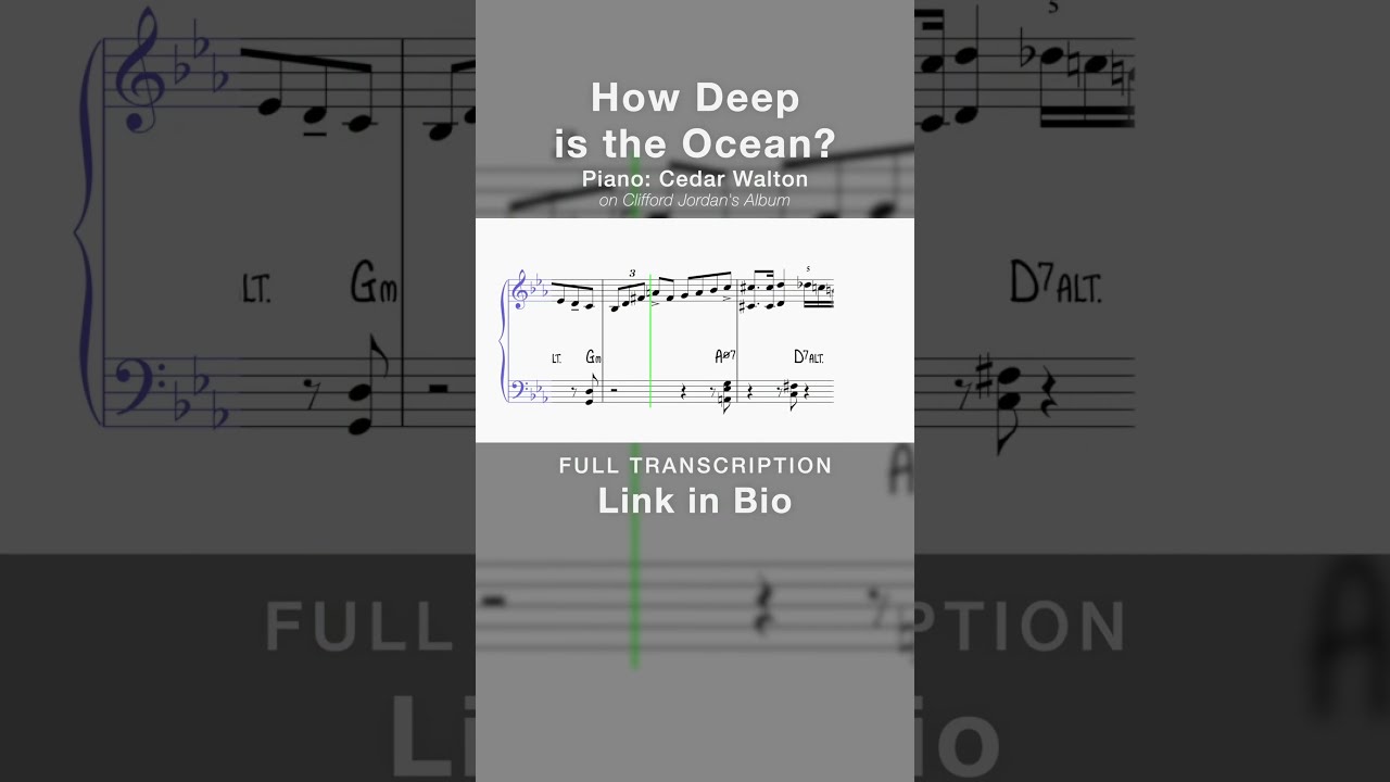 How Deep is the Ocean? (Clifford Jordan/Cedar Walton/Full Transcription/Solo and Comping/Reference MIDI) - Clifford Jordan