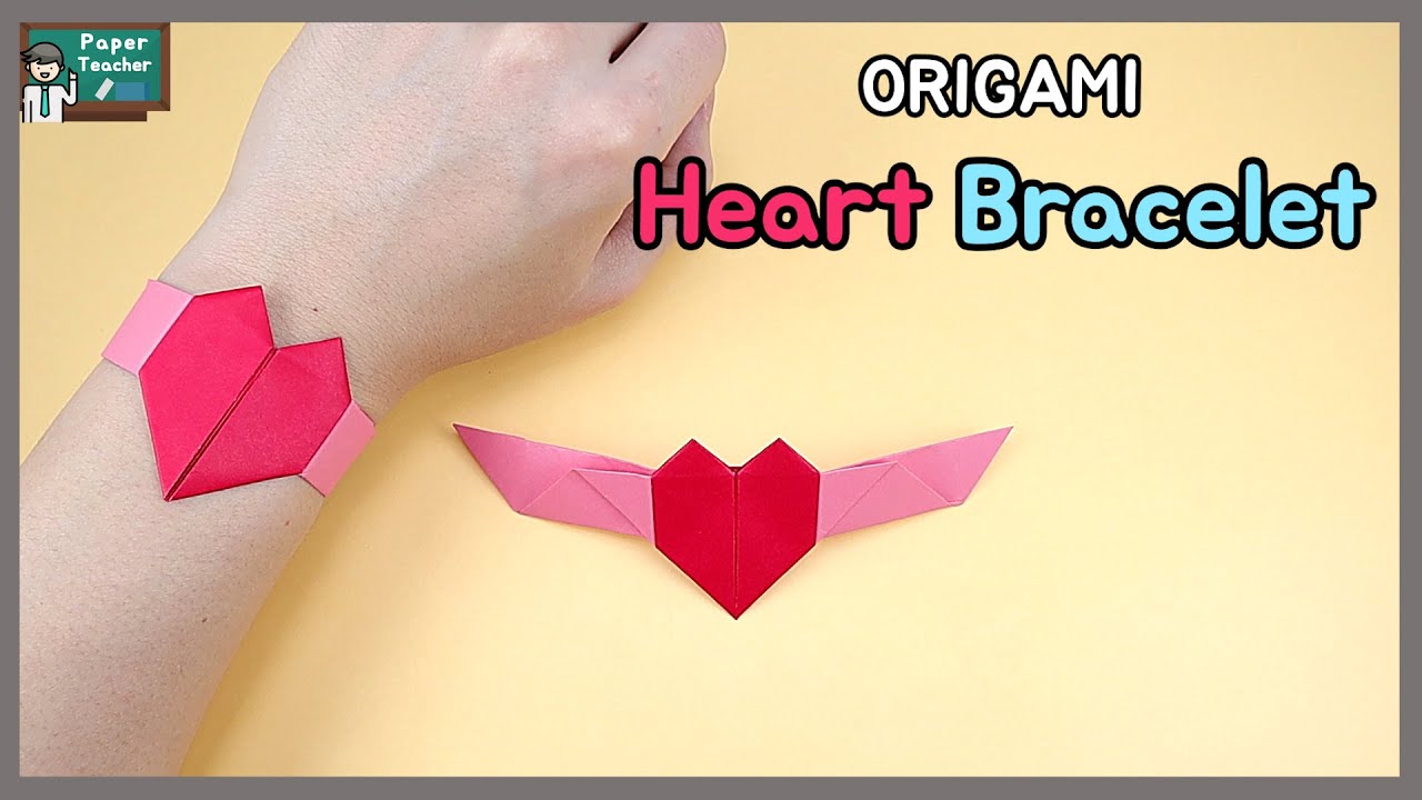 Origami Heart Shaped DIY Bracelet for Valentine's Day | Origami heart, Easy  paper crafts, Heart shapes