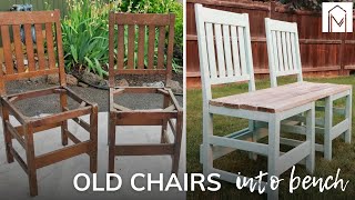Repurpose Old Chairs Into Bench