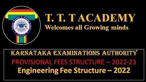 Engineering | PROVISIONAL FEES STRUCTURE – 2022-23  | KEA