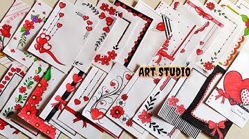 70 BEAUTIFUL RED BORDER DESIGNS❤️/PROJECT WORK DESIGNS/A4 SHEET/FRONT PAGE DESIGN FOR SCHOOL PROJECT
