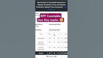RPF constable Ans key RPF constable score Card 2025 #rpfconstable #rpfanalysis #rpf #railway #shorts