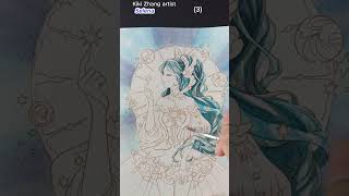 Kiki Zhang Anime coloring (3)#beautiful #tutorial #art #anime #girl