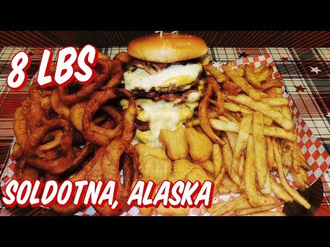 Firehouse BBQ's Undefeated Burger Challenge in Soldotna, Alaska!!