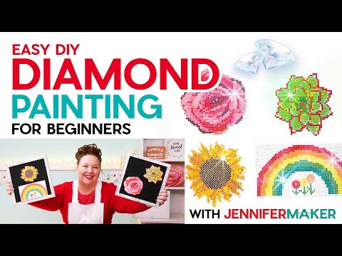 Diamond Painting for Beginners with Four Free & Easy Patterns! - Jennifer  Maker