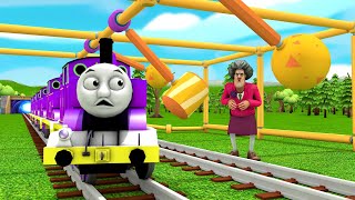 【踏切アニメ】あぶない電車 THOMAS FRIENDS RAINBOW COLORS Railroad Crossing Animation #train