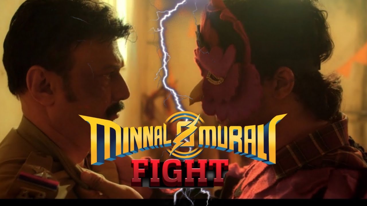 MINNAL MURALI FIGHT SCENE MINNAL MURALI VS POLICE  minnalmurali tovinothomas netfilix