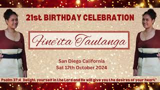 Katoanga Faiaho Tau 21 - Fineita Taulanga San Diego Ca Okatopa 12 2024