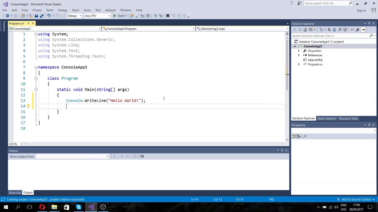 How To Write Program Hello World In C Visual Studio 17 Tutorial Code Youtube