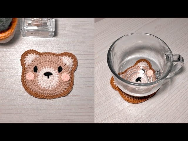 🐻 Crochet Bear Coaster Tutorial 🐻 - Beginner Friendly 
