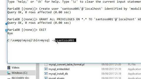 CARA MEMBUAT USER & DATABASE BARU DI MYSQL MELALUI CMD