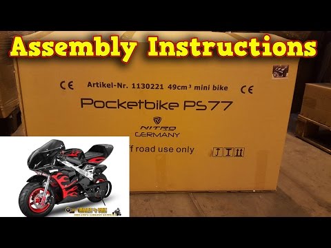 Pocket Bike Mini Moto 50cc - Unboxing - Full Assembly Instructions PS77 From Nitro Motors