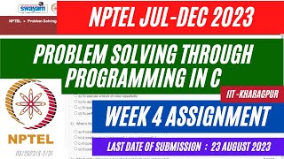 NPTEL Problem Solving Through Programming In C Week 4 Assignment Solutions 2023 | @OPEducore