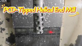 PCD-Tipped Helical End Mill for Automotive Part Machining