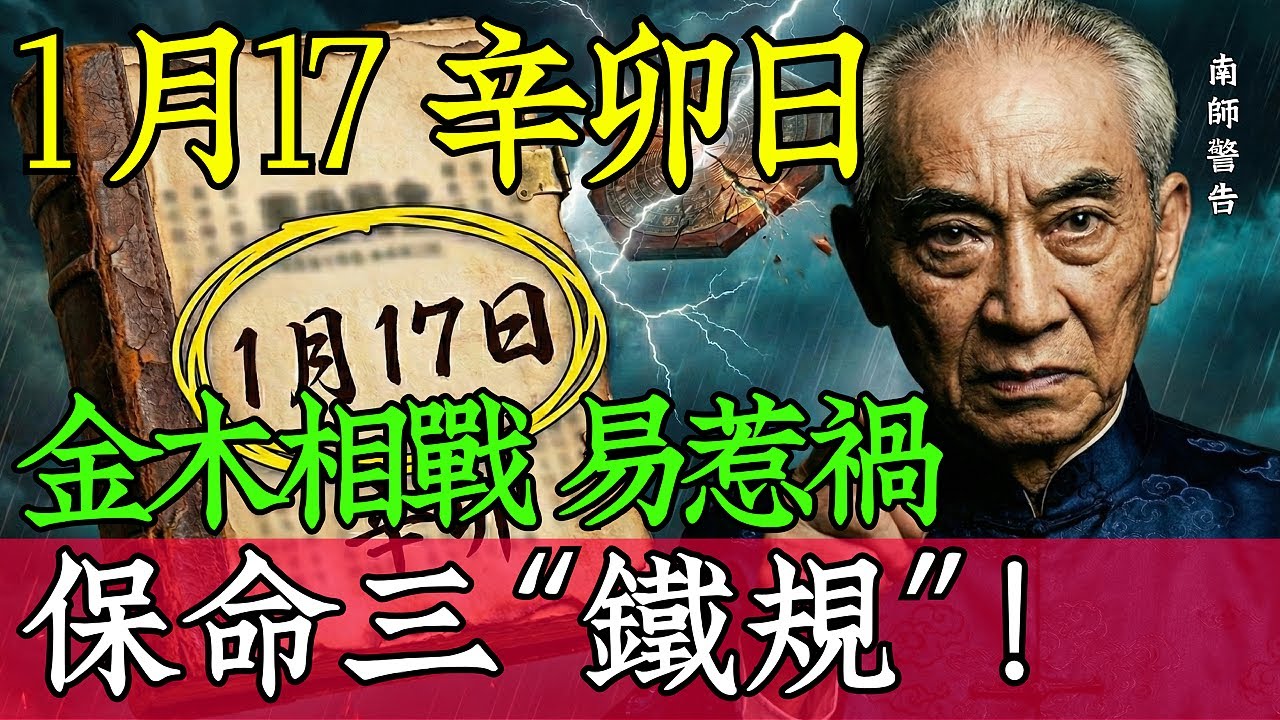 南師警示：明天1月17日辛卯日，這是2026大劫的第一次“實彈演習”！記住這保命三鐵律！