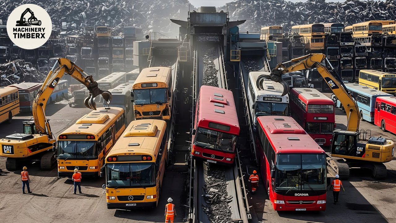 35 самых БЕЗУМНЫХ машин для дробления и измельчения автомобилей, которые уничтожают всё подряд