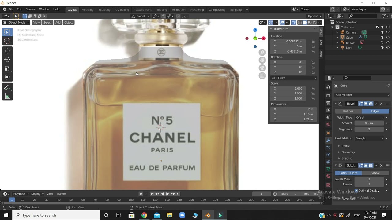 PART 1 PERFUME BOTTLE IN BLENDER YouTube