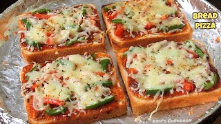 Bread Pizza in Oven | Bread pizza with instant pizza sauce | Bread pizza recipe