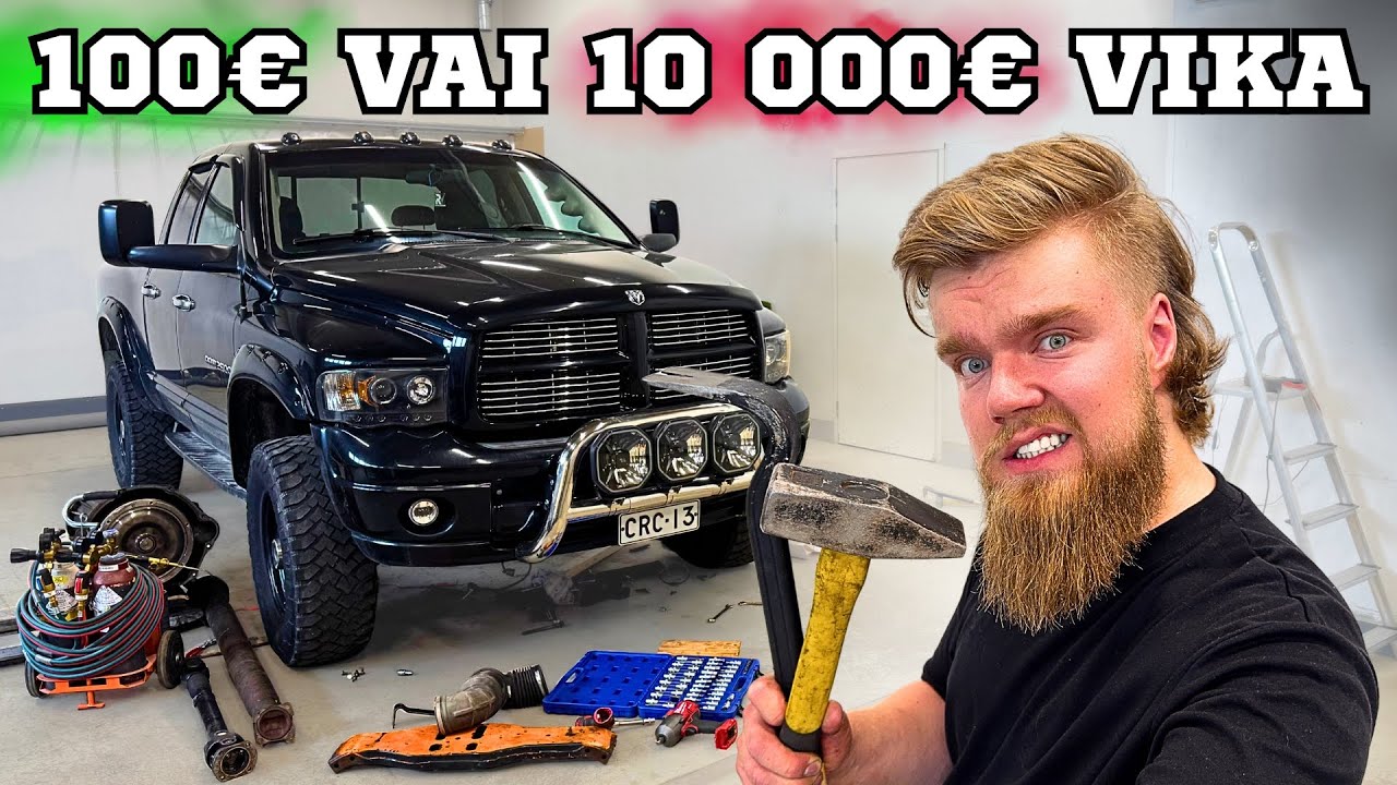 UNELMA DODGE RAM KOLISEE, TULIKO 100€ VAI 10 000€ REMONTTI?