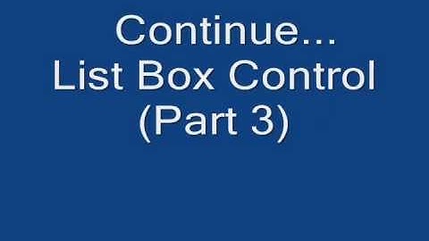 Asp.Net Tutorial - ListBox Control Part 2