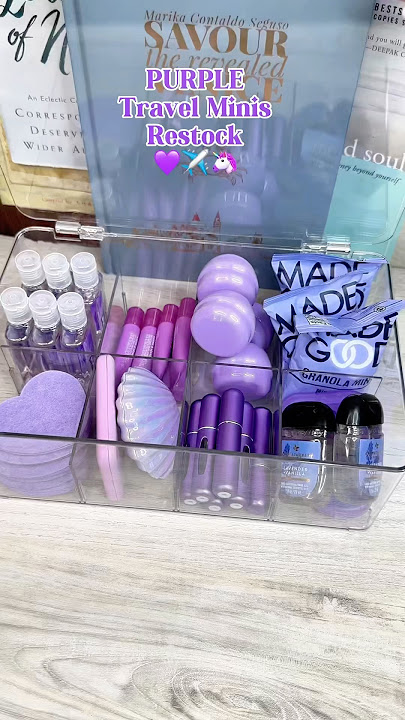Purple travel minis restock #asmr #asmrrestock #satisfying #satisfyingvideos #travelminis #aesthetic