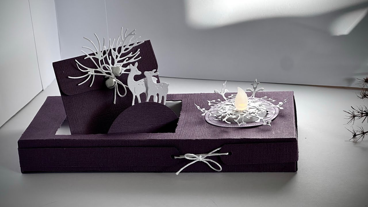 Weihnachtliche Schokoladen- und Geldgeschenkverpackung mit Beleuchtung