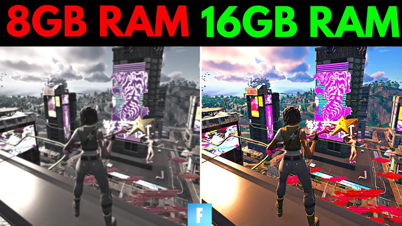 8GB RAM VS 16GB RAM Fortnite chapter 4 season 2 - YouTube
