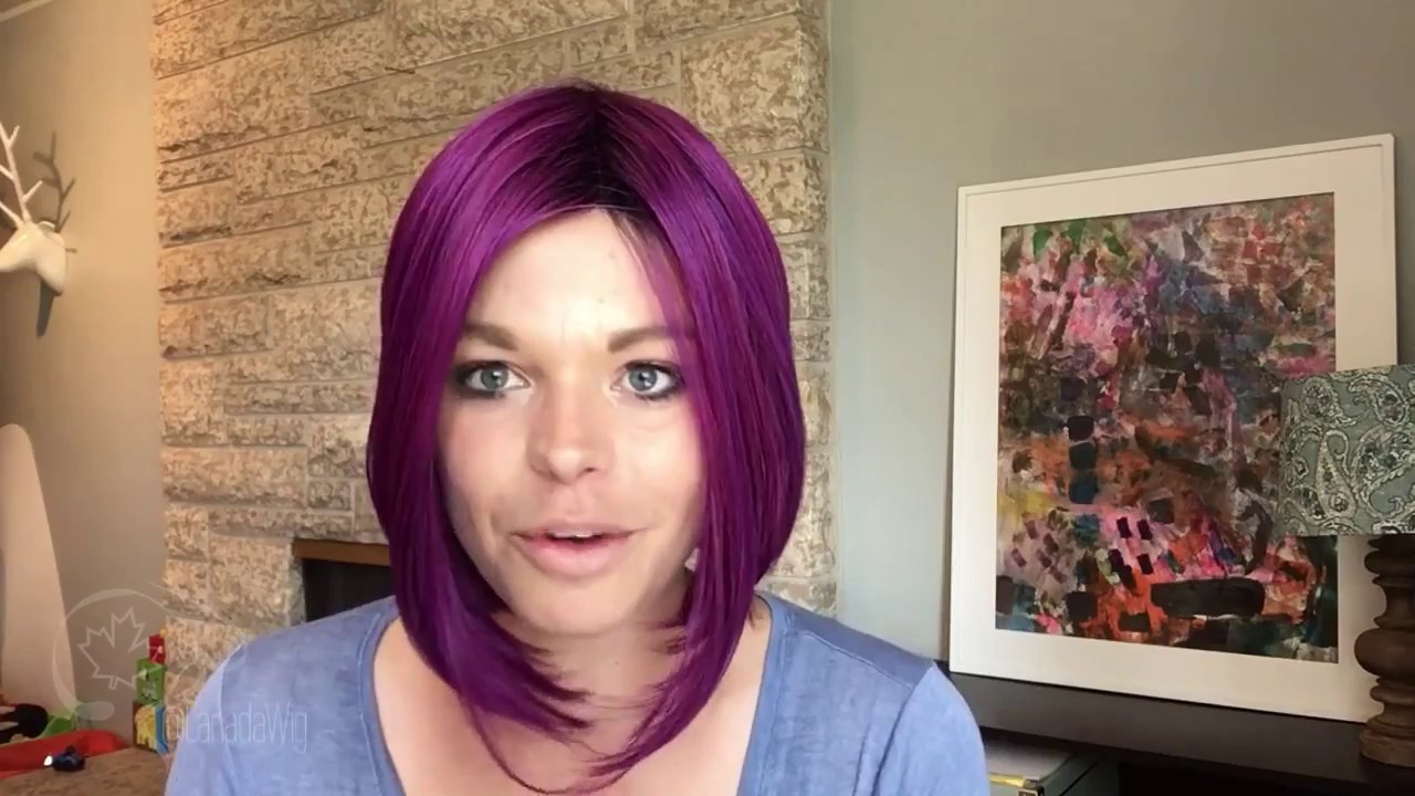 Canada Wig Reviews | Midnight Berry by Hairdo in color Fantasy Deep Purple  - YouTube