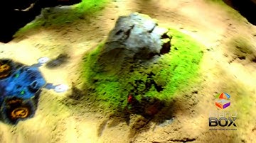 "Action" mode or "Defence game", augmented reality interactive sandbox iSandBOX