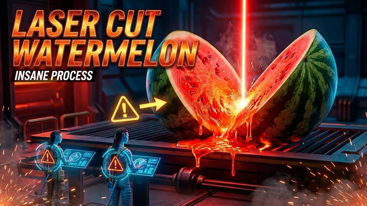 How It’s Made: Giant Watermelon Energy Juice (Avatar Workers + Laser Cut) | AVATAR FACTORYVERSE