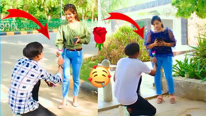 ProposingPrank on cute girl's Amazing reaction//Am...