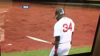 David Ortiz Breaks Bat On Head. Seriously.