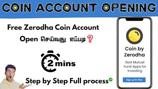 How to Create ZERODHA Coin Account ? | Mutual Fund Investment Tamil | Step-by-Step Guide - 2025