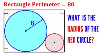 In-depth explanation | Find Radius of red circle| (Circles inscribed in a rectangle) | math maths