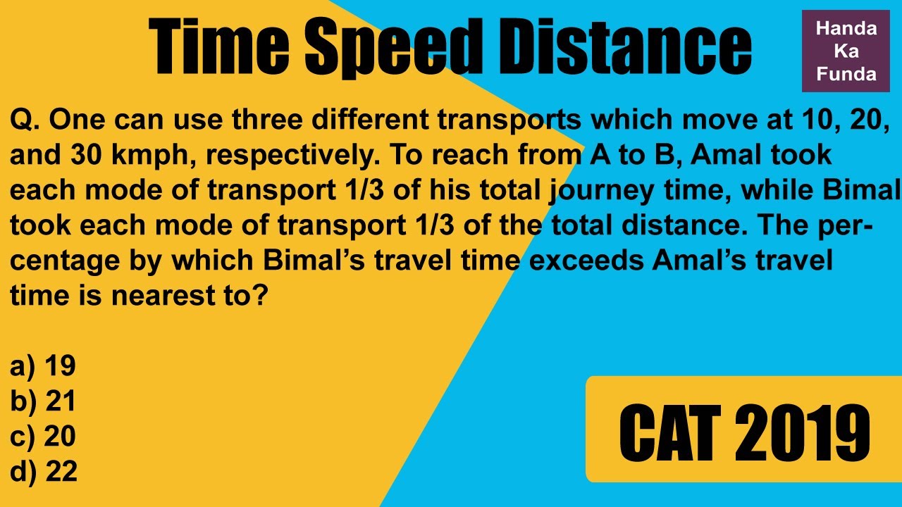 Quantitative Aptitude – Time Speed Distance – One can use three ...