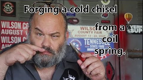 Forging a cold chisel from a coil spring