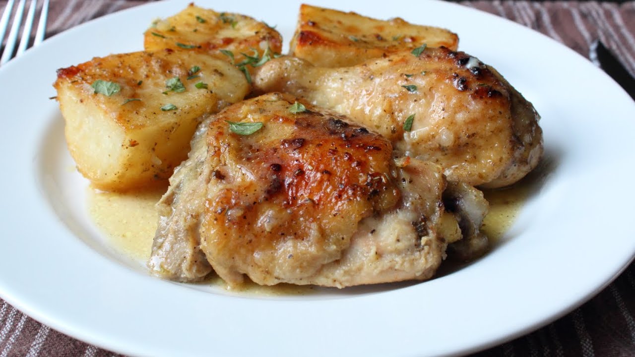 Greek Lemon Chicken and Potatoes Recipe - How to Make Greek Lemon, Garlic and Herb Chicken and Potatoes