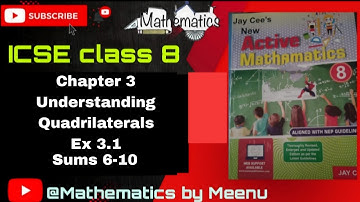 Active Mathematics class 8, Chapter 3, Understanding Quadrilaterals, Ex 3.1,Sums 6-10
