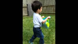 Liam's first Easter egg hunting