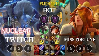DWG Nuclear Twitch vs Miss Fortune Bot - KR Patch 10.19