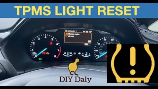 Ford Fiesta TPMS tyre pressure warning light reset procedure