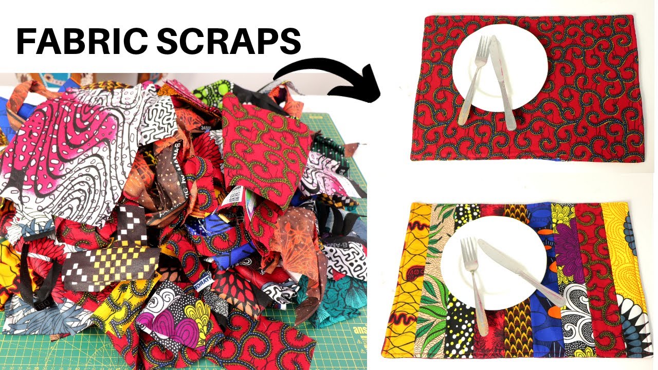 Fabric Scraps Project Idea/ DIY Placemat Tutorial/ How to make a