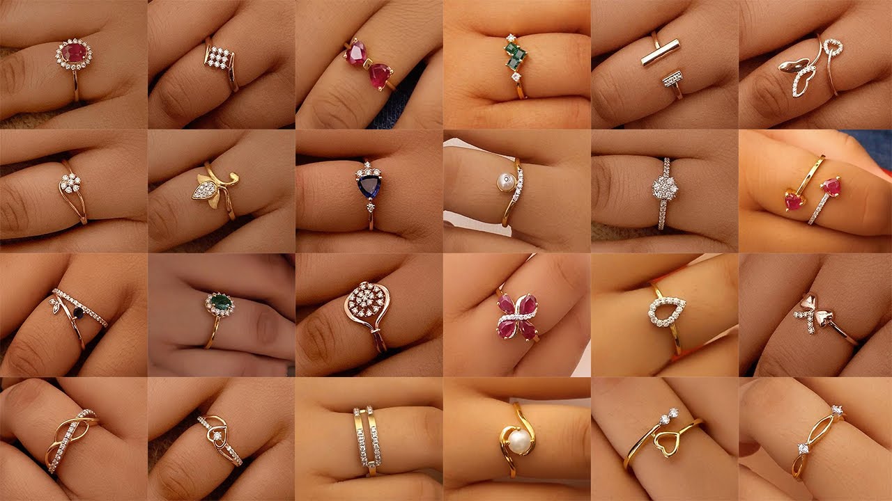 Buy Simple Daily Wear Ad Stone Impon Finger Rings Design 1 Gram Jewellery