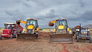 JCB 3DX vs 3DX Plus Loading Murum in Mahindra 575Di Swaraj744FE Eicher 368 Tractor | Jcb and Tractor