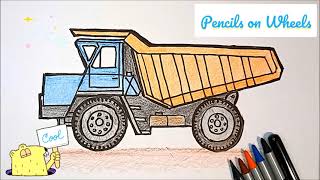 Как нарисовать самосвал БелАЗ-540 просто How to Draw Haul Truck BelAZ 540 Simple Auto Drawing