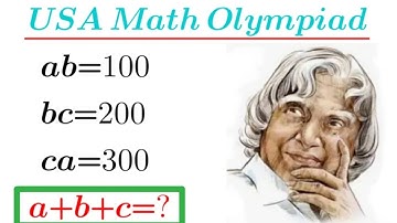 Een mooi Olympiade-probleem | Als ab=100, bc=200, ca=300, wat is dan a + b + c? #algebra #olympia...