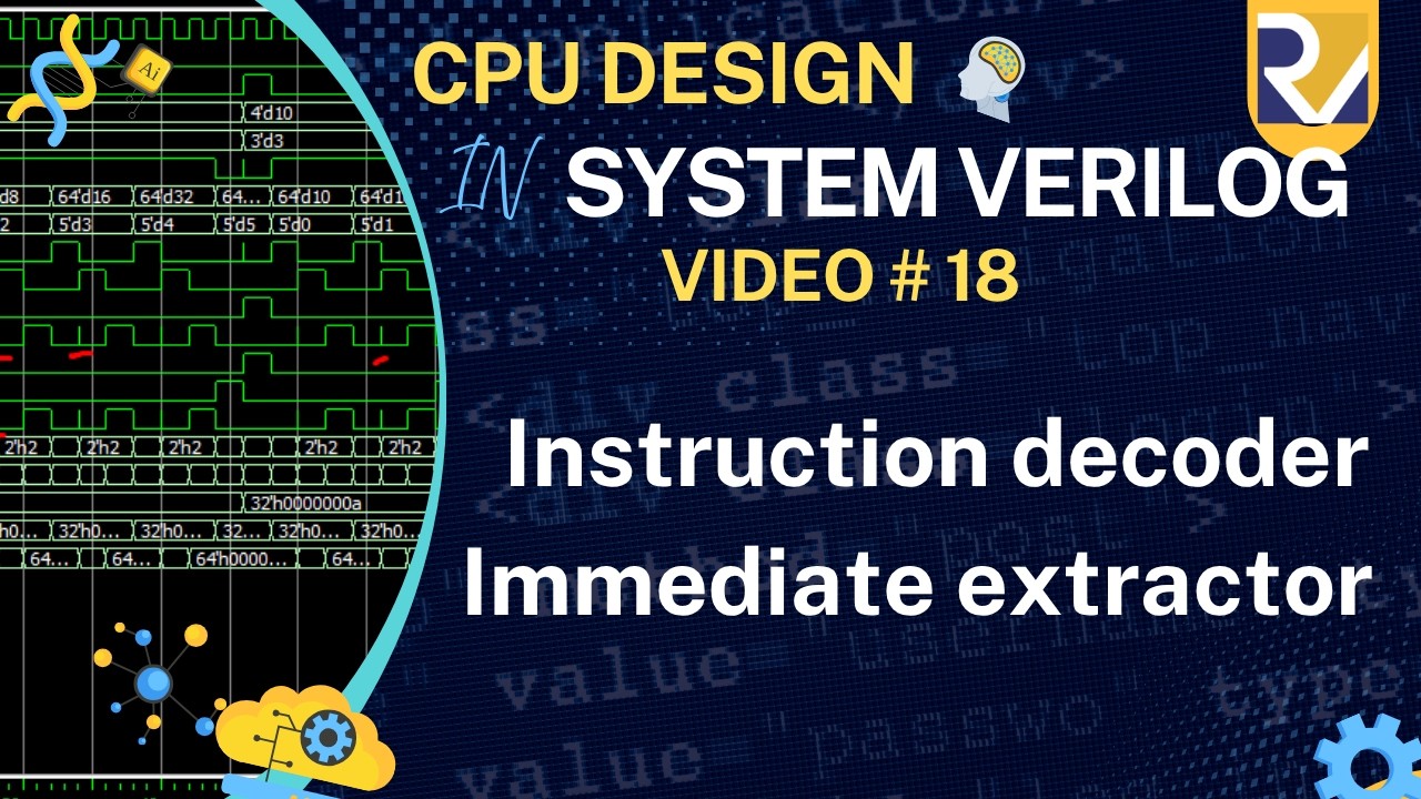 Decoder Sv Example RISCV CPU in System Verilog ,video 18, Instruction decoder + Immediate ...