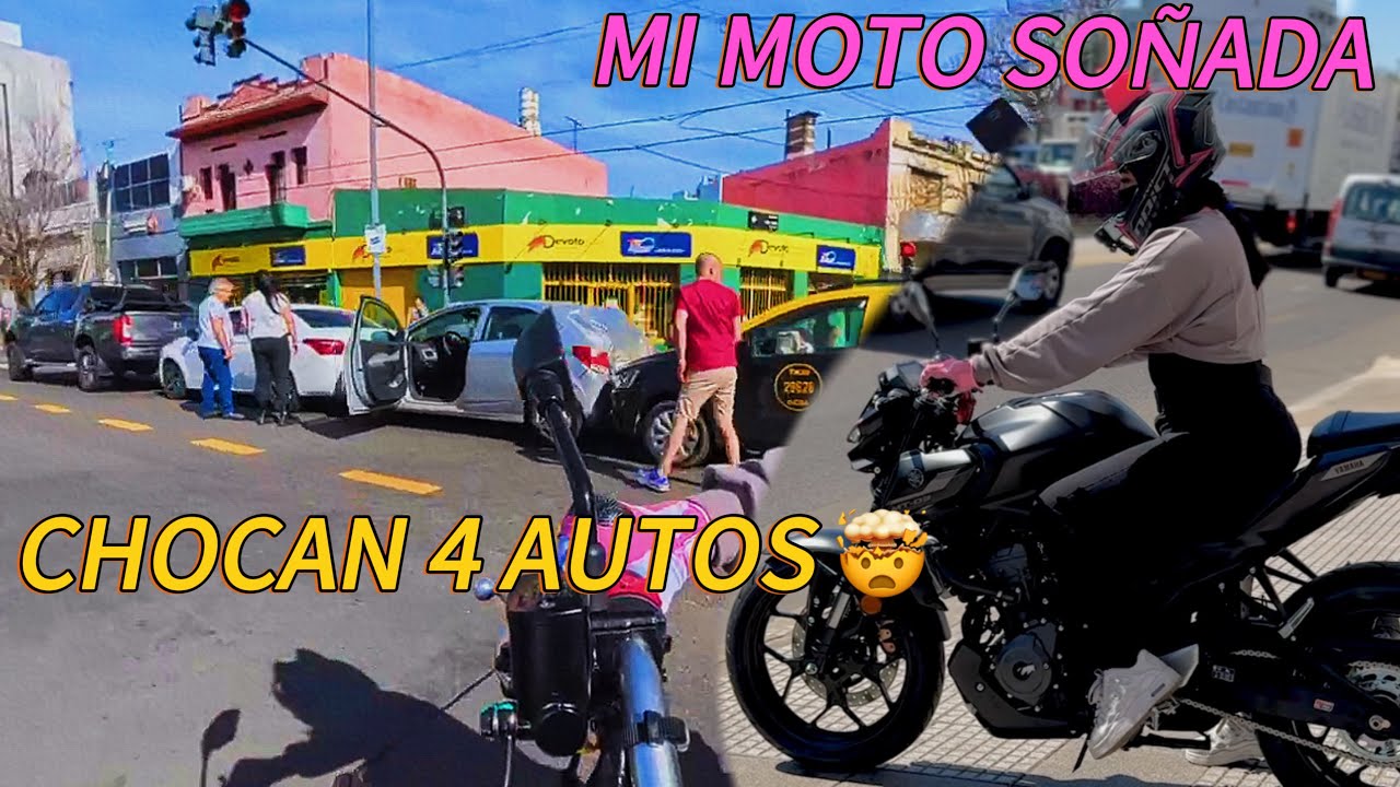 SACO MI PRIMERA MOTO 0KM YAMAHA MT03 /CHOQUE DE AUTOS EN CADENA 